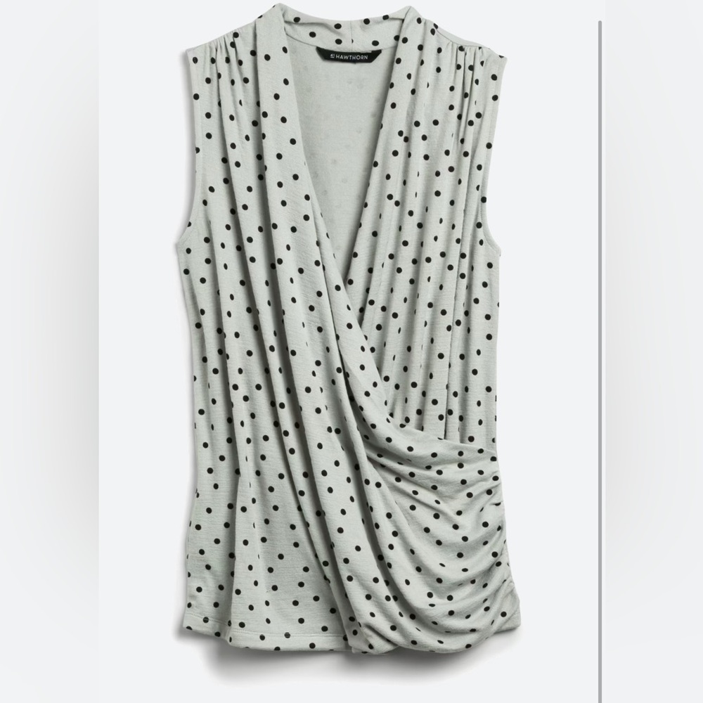 Benni wrap front ruched knit top